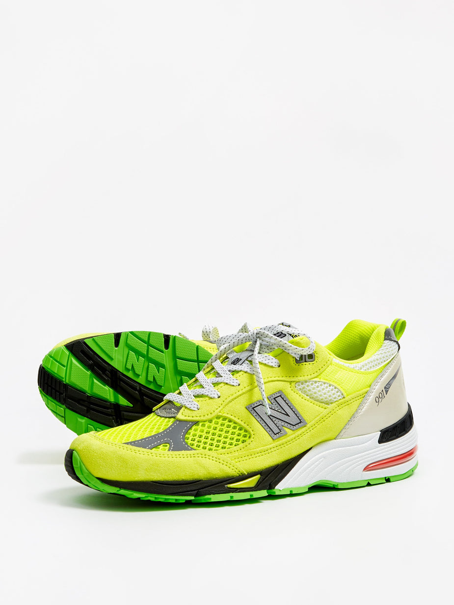 Aries Aries x New Balance 991 - Neon Yellow/Silver - Yellow