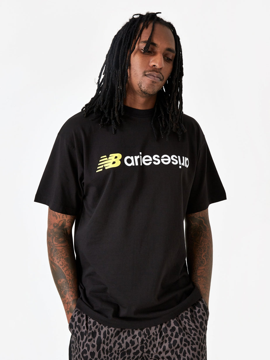 Aries Aries x New Balance AriesArise Shortsleeve T-Shirt - Black - Black