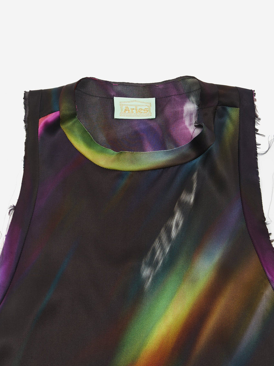 Aries Aries Aurora Silk Vest Top - Black/Multi - Black