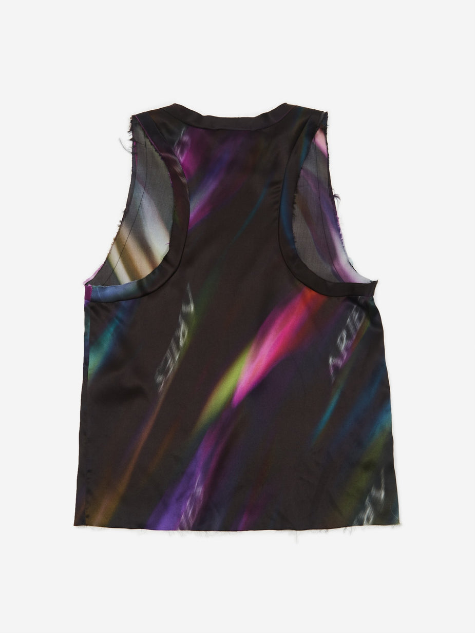 Aries Aries Aurora Silk Vest Top - Black/Multi - Black