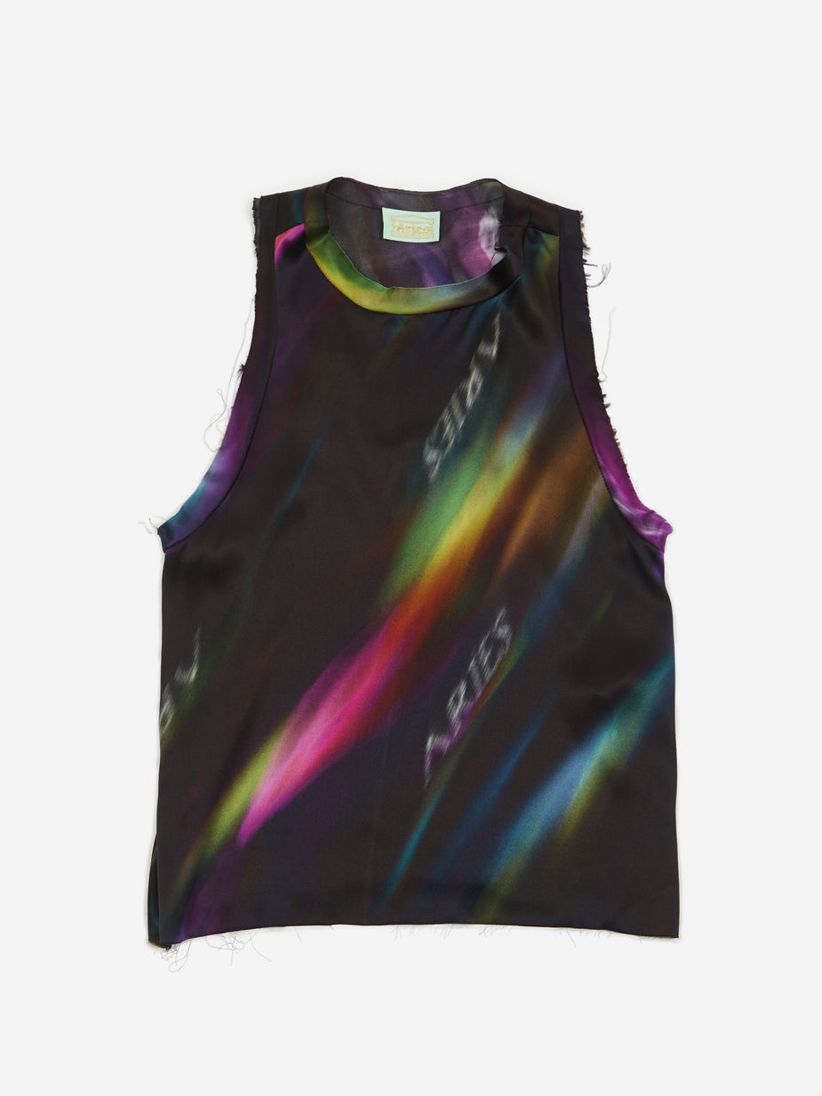 Aries Aries Aurora Silk Vest Top - Black/Multi - Black