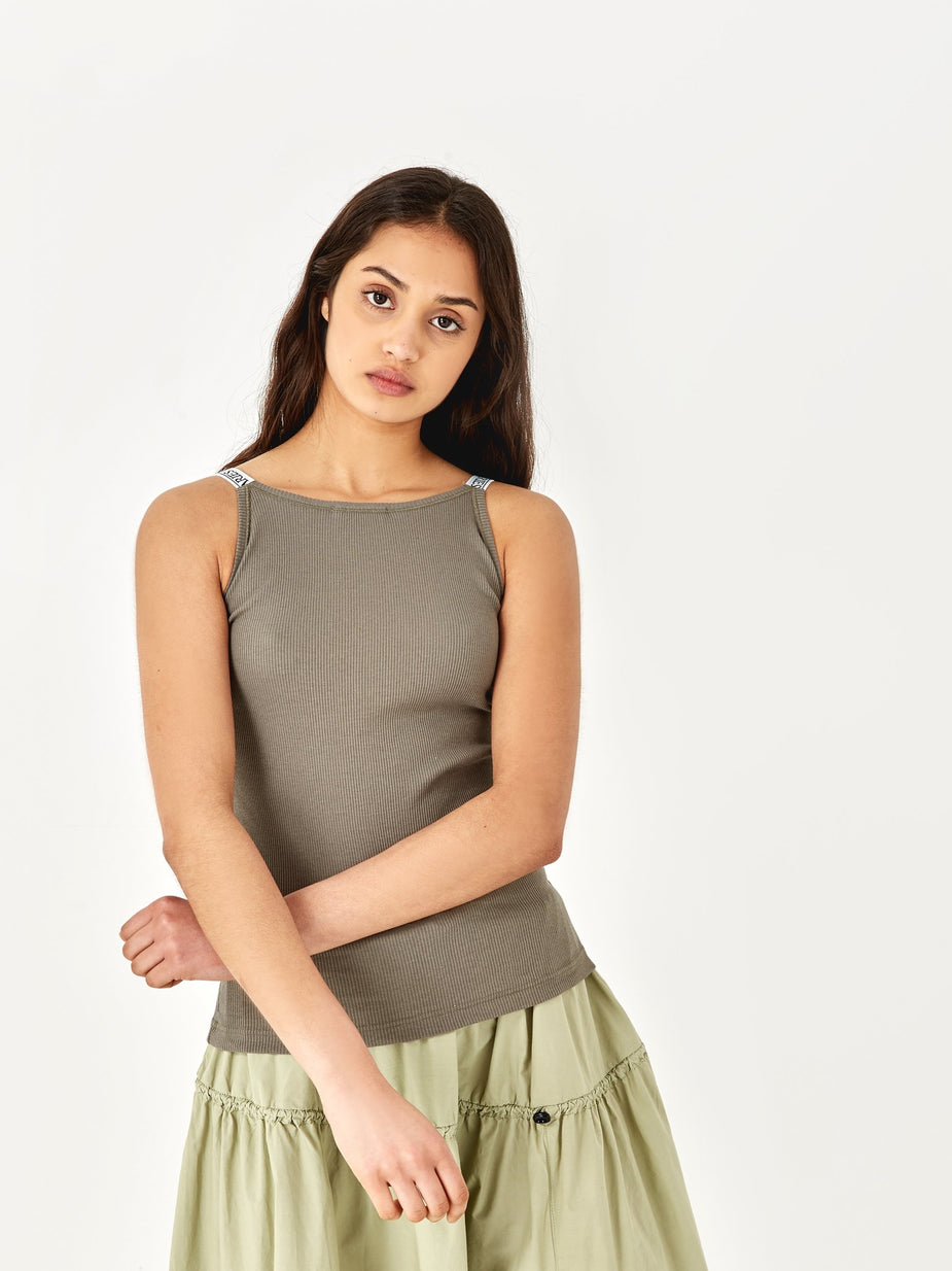 Aries Aries Rib Tank Vest - Khaki - Neutrals