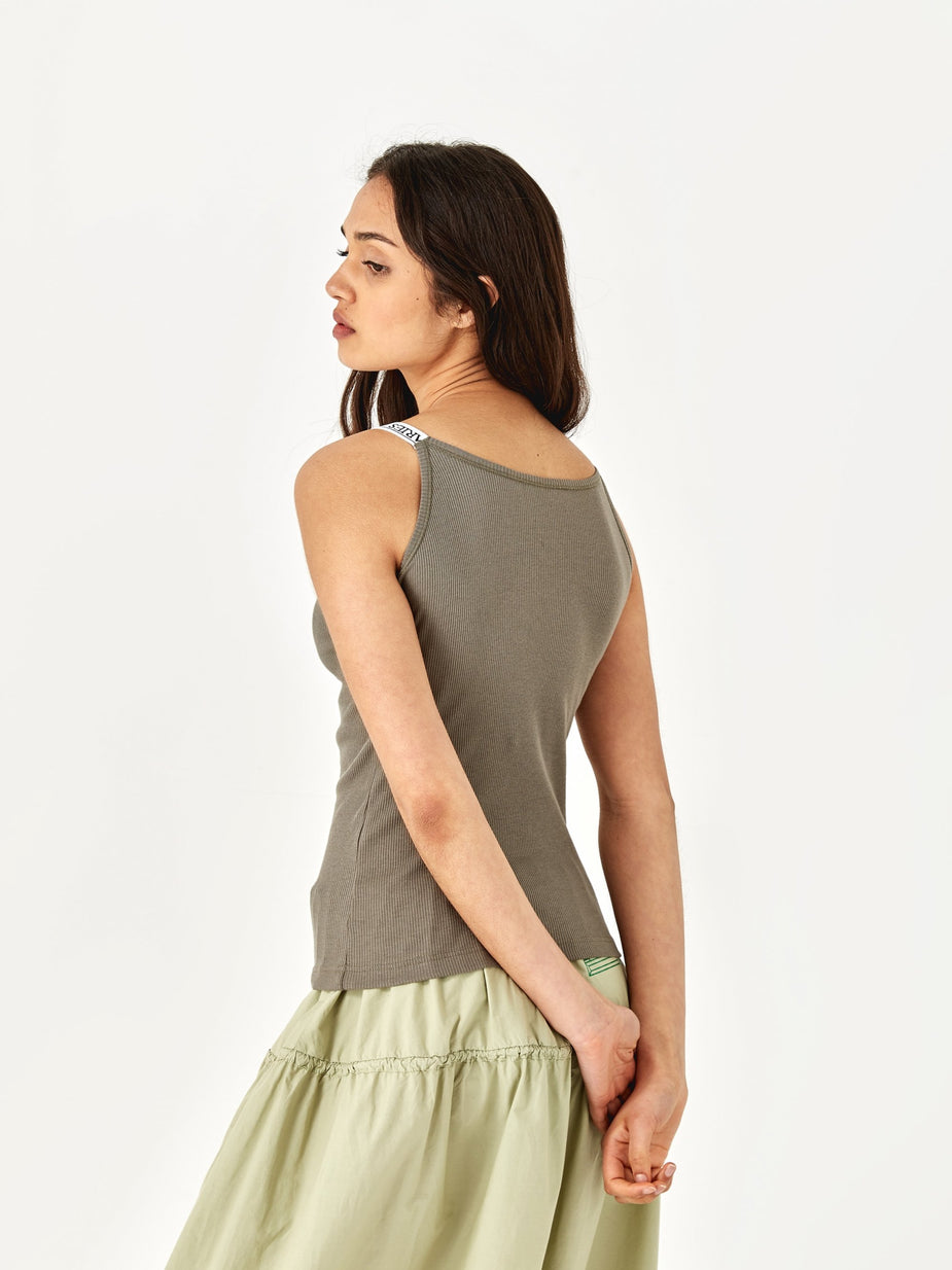 Aries Aries Rib Tank Vest - Khaki - Neutrals