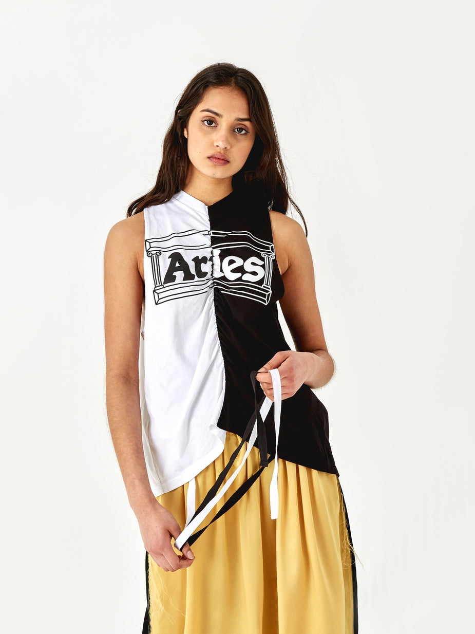 Aries Aries Two Tone Temple Vest - Black/White - Black