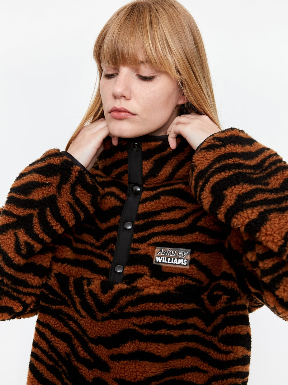 Ashley Williams Ashley Williams Juju Fleece Jacket - Tiger - Animal Print
