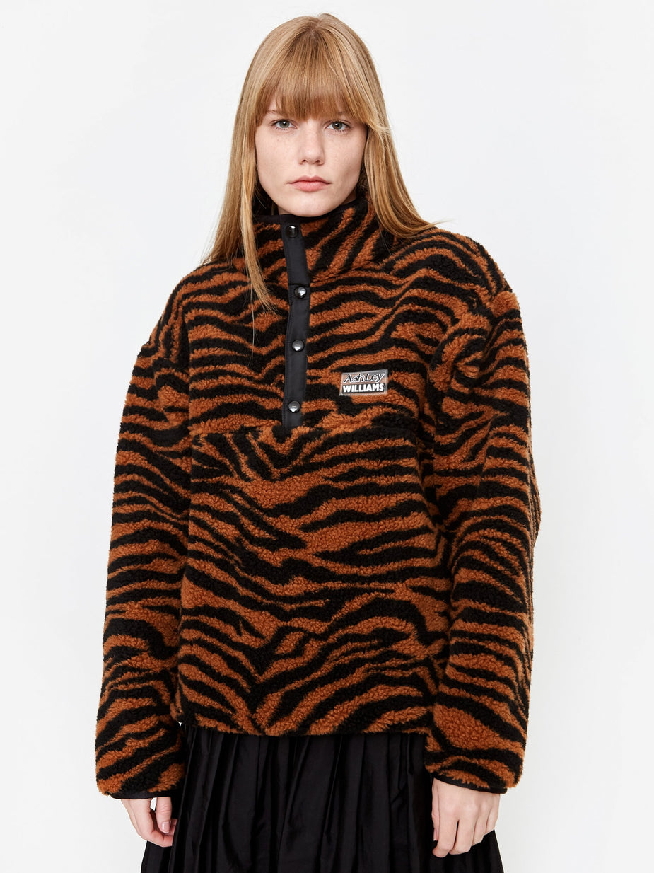 Ashley Williams Ashley Williams Juju Fleece Jacket - Tiger - Animal Print