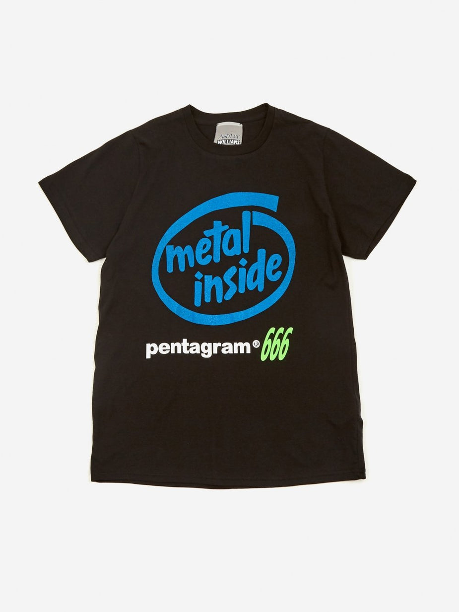 Ashley Williams Ashley Williams Metal Inside Shortsleeve T-Shirt - Black/Blue - Blue