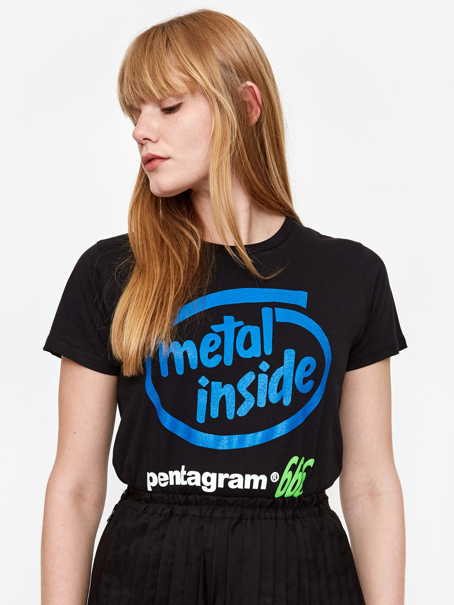 Ashley Williams Ashley Williams Metal Inside Shortsleeve T-Shirt - Black/Blue - Blue