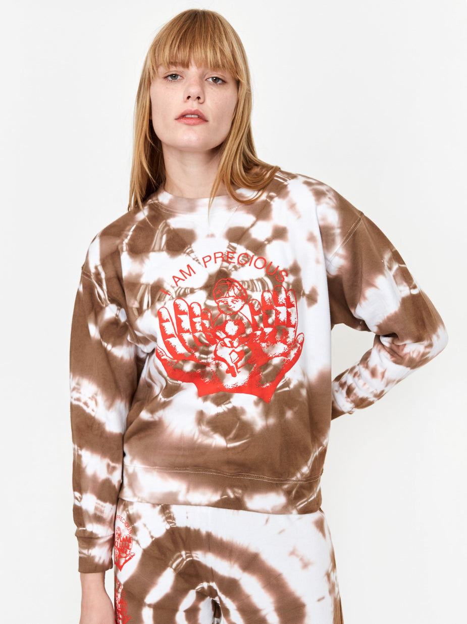Ashley Williams Ashley Williams Precious Crewneck Sweatshirt - Tie Dye Brown - Brown