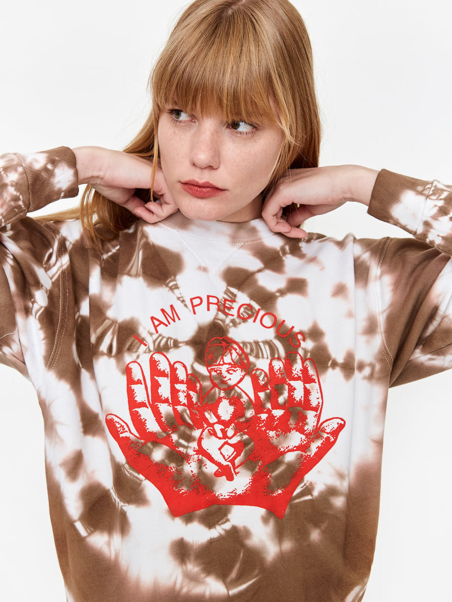 Ashley Williams Ashley Williams Precious Crewneck Sweatshirt - Tie Dye Brown - Brown