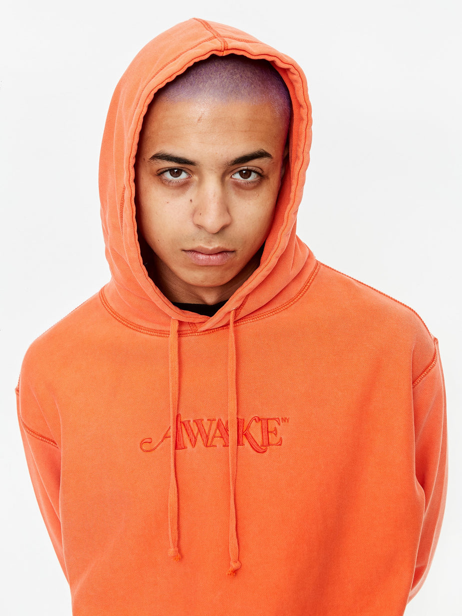 Awake NY Awake NY Classic Logo Embroidered Hoodie - Red Orange - Red