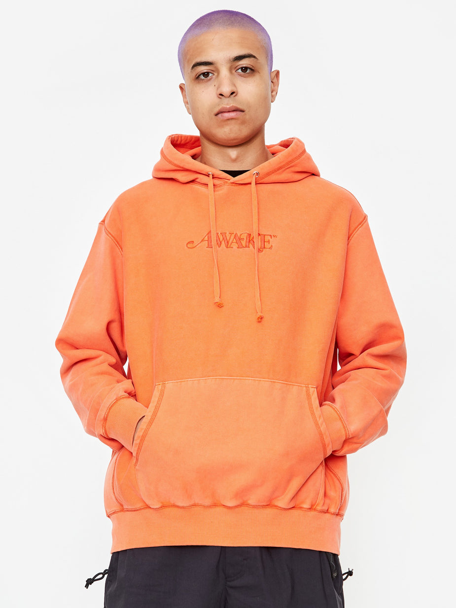 Awake NY Awake NY Classic Logo Embroidered Hoodie - Red Orange - Red