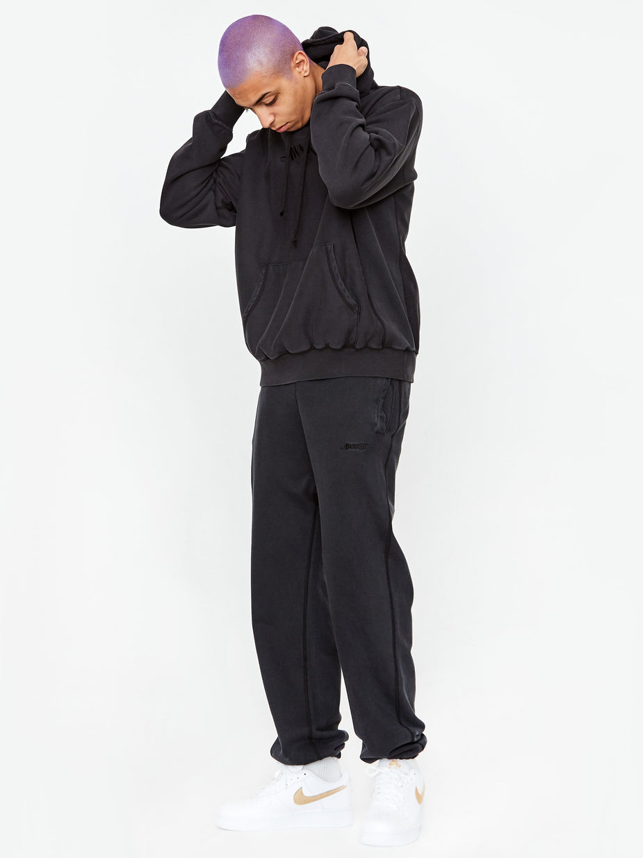 Awake NY Awake NY Classic Logo Embroidered Hoodie - Washed Black - Black