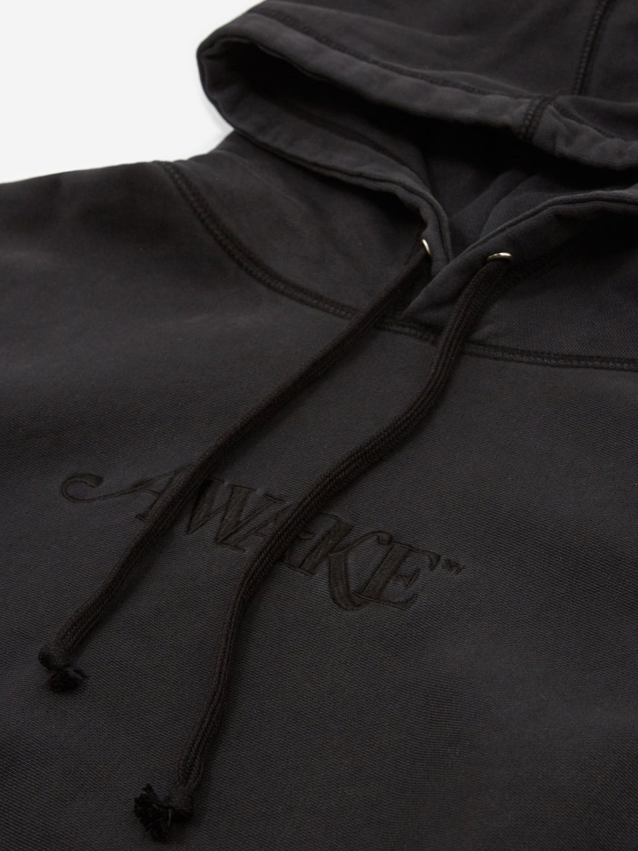Awake NY Awake NY Classic Logo Embroidered Hoodie - Washed Black - Black