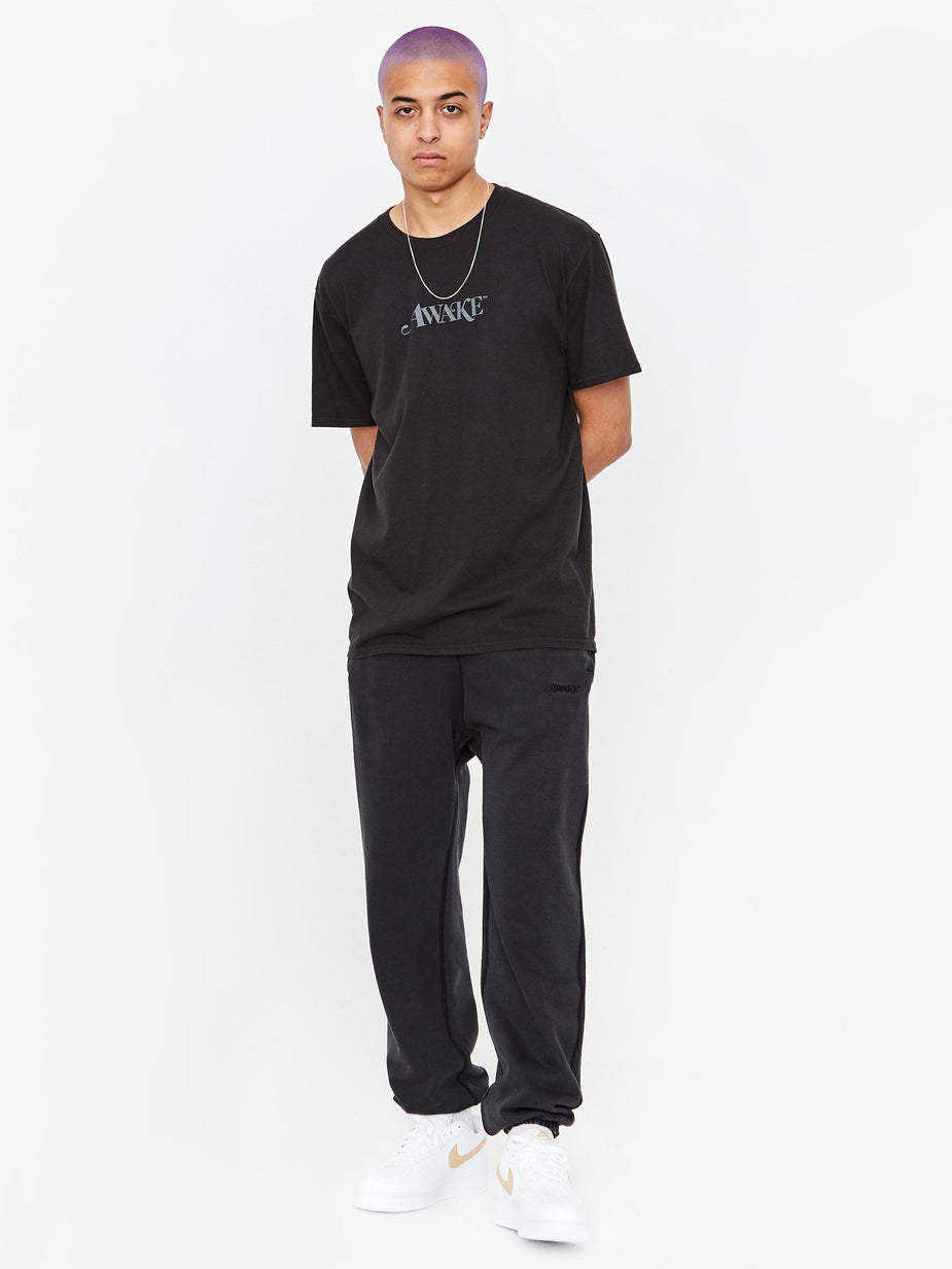 Awake NY Awake NY Classic Logo Embroidered Sweatpant - Washed Black - Black