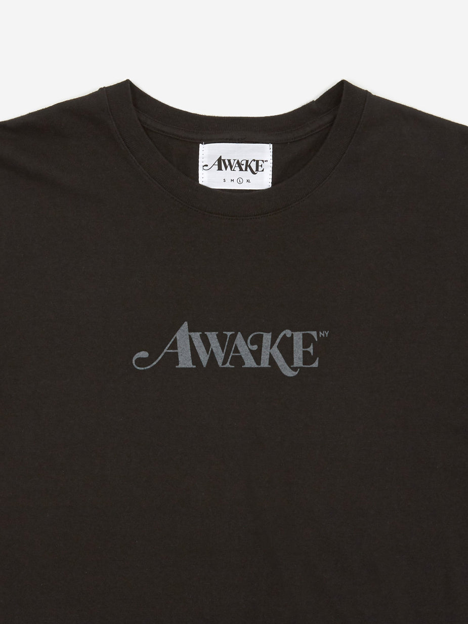 Awake NY Awake NY Classic Logo Shortsleeve T-Shirt - Washed Black - Black