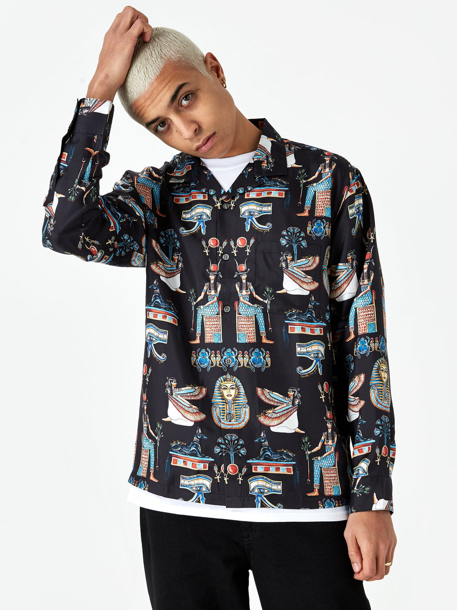 Awake NY Awake NY Egyptian Button Down Shirt - Black - Black