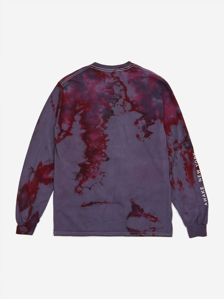 Awake NY Awake NY Mother Mary Longsleeve T-Shirt - Tie Dye Charcoal - Tie-Dye
