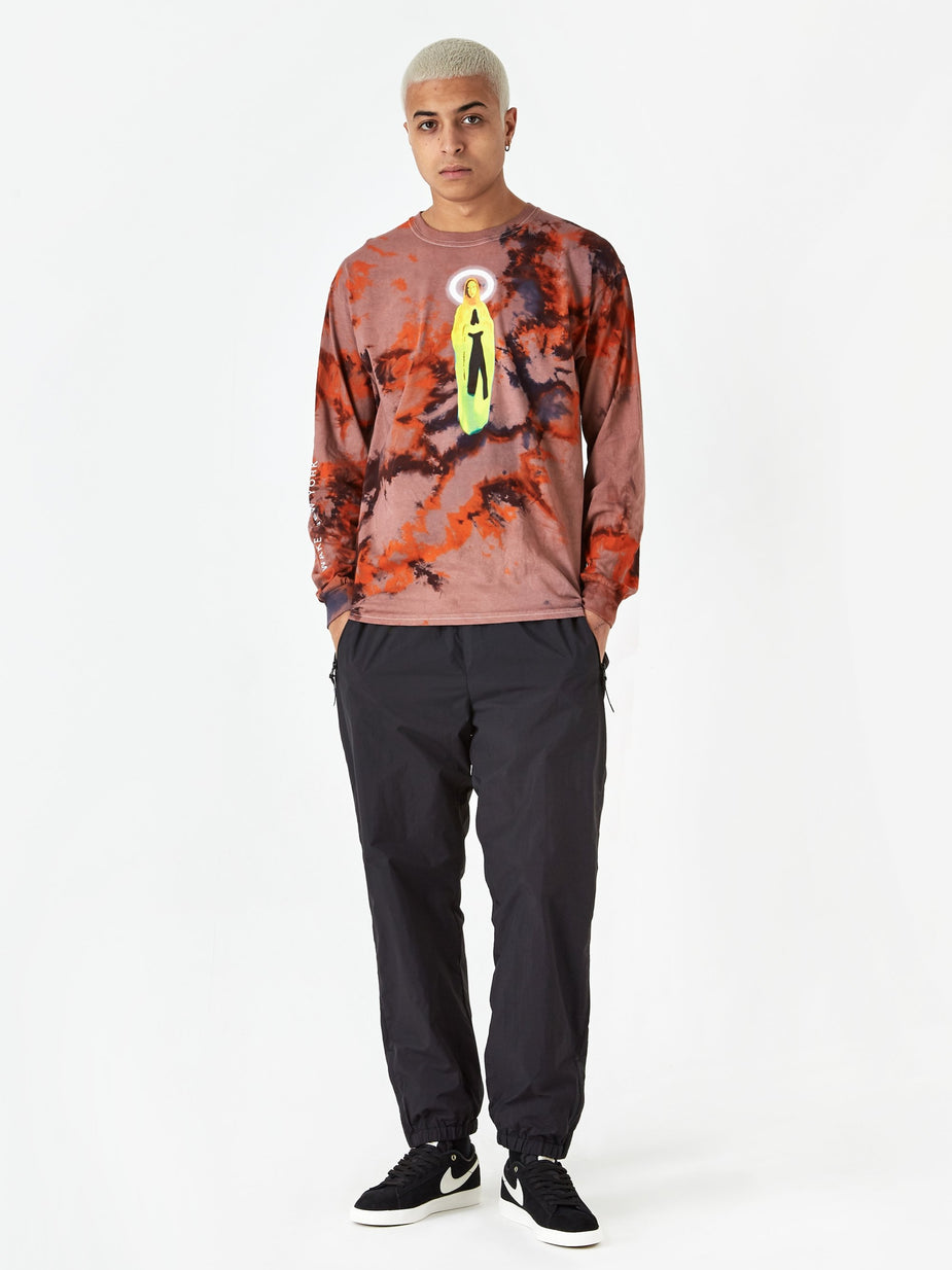 Awake NY Awake NY Mother Mary Longsleeve T-Shirt - Tie Dye Orange - Orange
