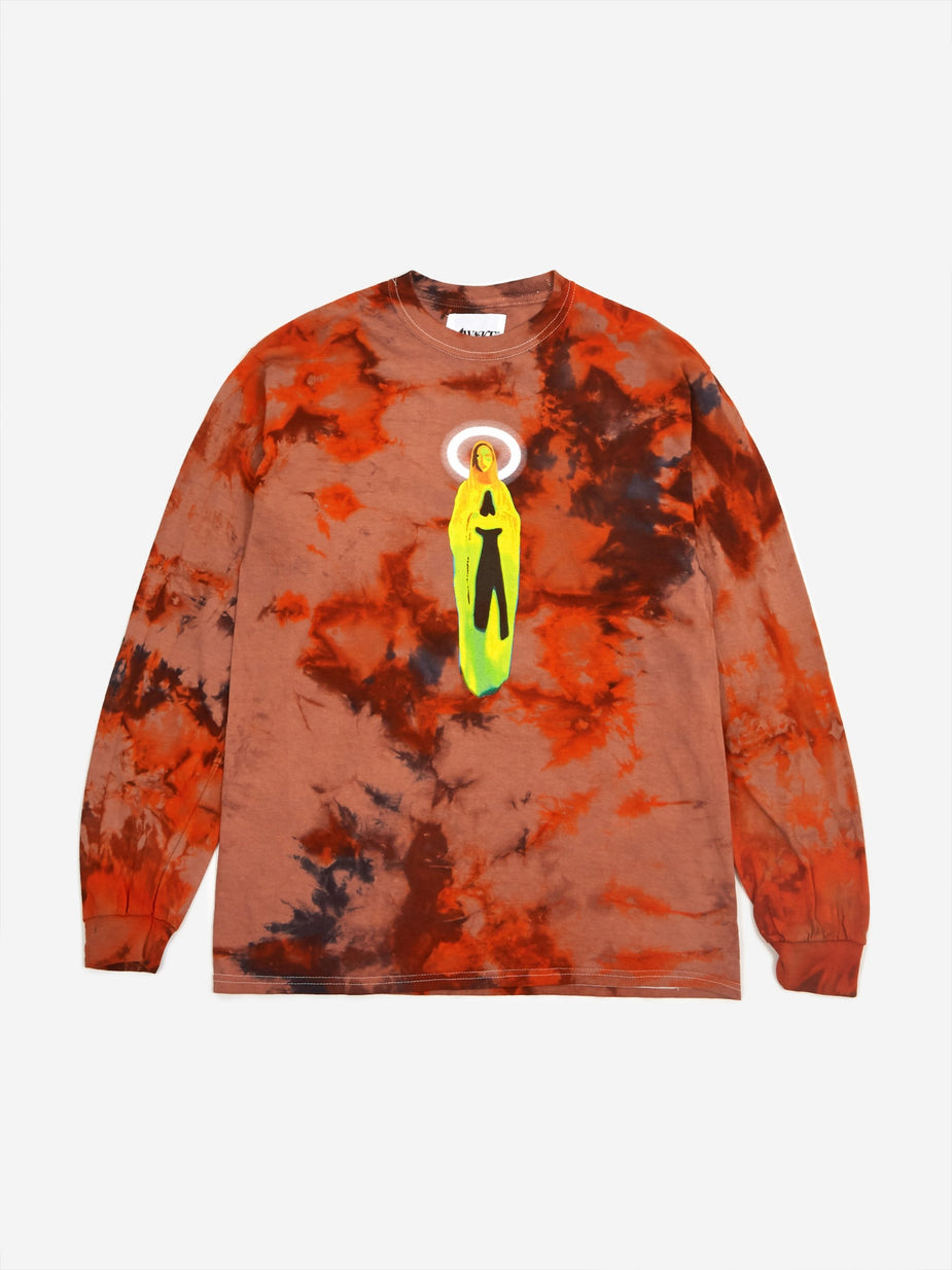 Awake NY Awake NY Mother Mary Longsleeve T-Shirt - Tie Dye Orange - Orange