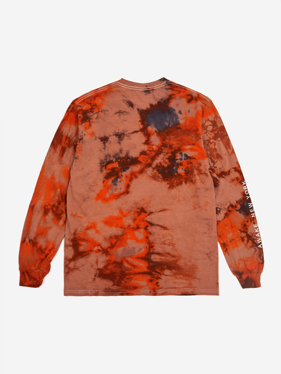 Awake NY Awake NY Mother Mary Longsleeve T-Shirt - Tie Dye Orange - Orange