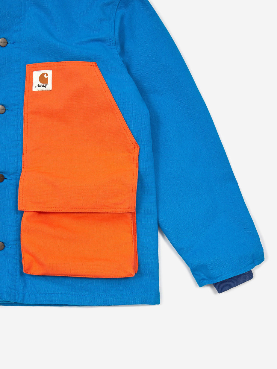 Awake NY Awake NY x Carhartt WIP Chore Coat - Bright Blue/Bright Orange - Orange