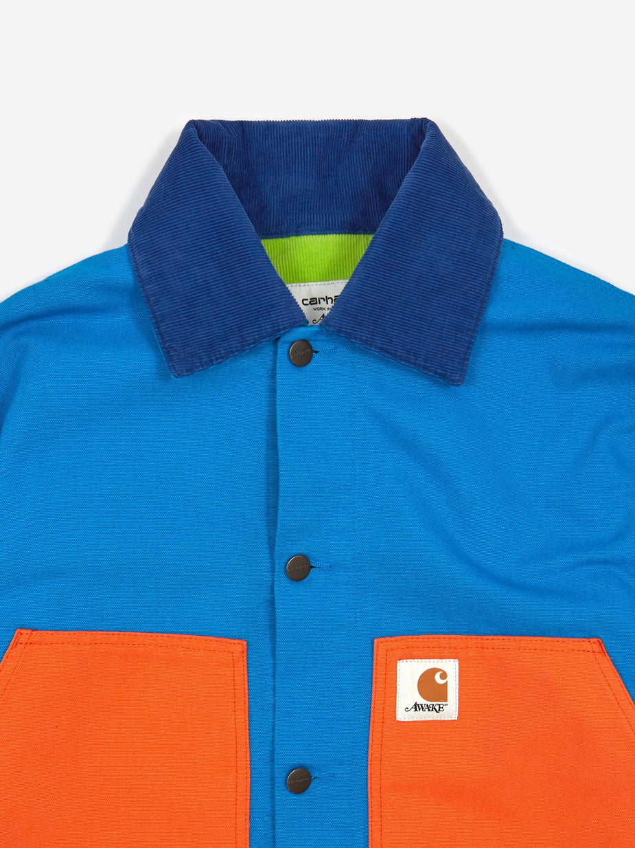 Awake NY Awake NY x Carhartt WIP Chore Coat - Bright Blue/Bright Orange - Orange