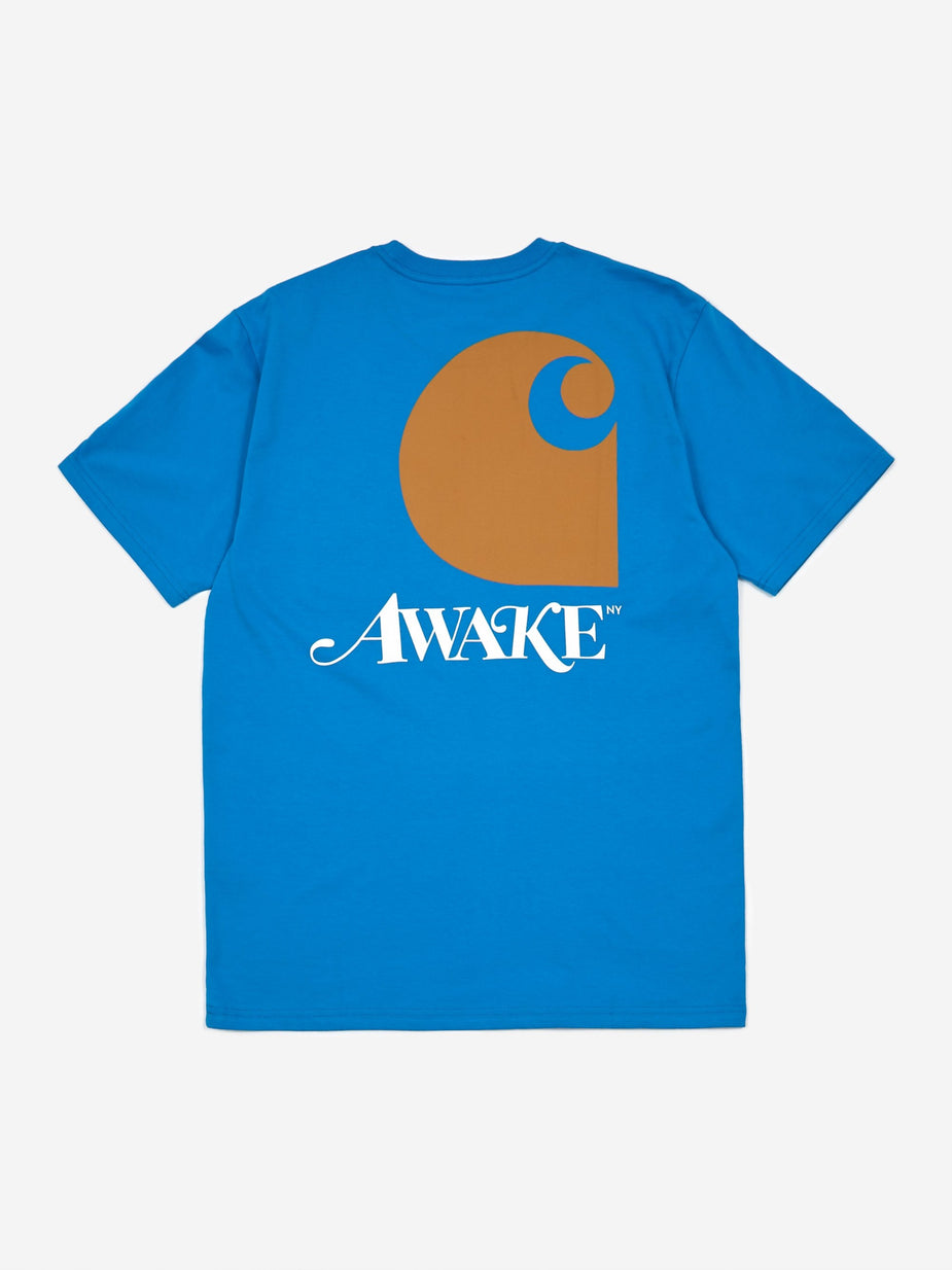 Awake NY Awake NY x Carhartt WIP Shortsleeve T-Shirt - Bright Blue - Blue
