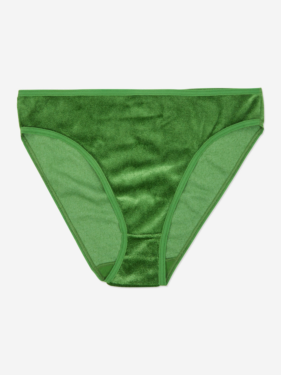 Baserange Baserange Bell Pant Shiny Velours - Fawn Green - Green