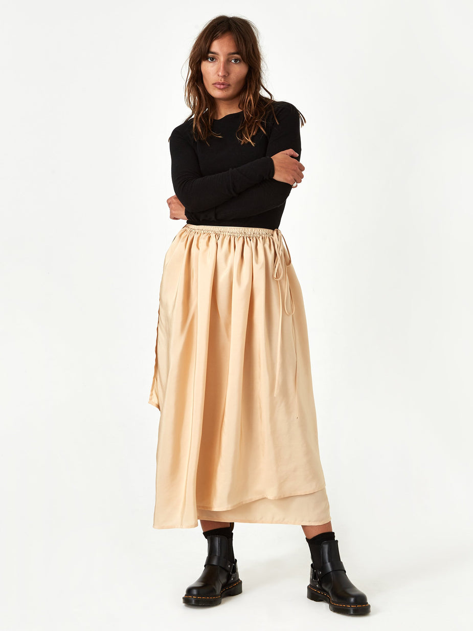 Baserange Baserange Gada Skirt Silk - Nude - Other