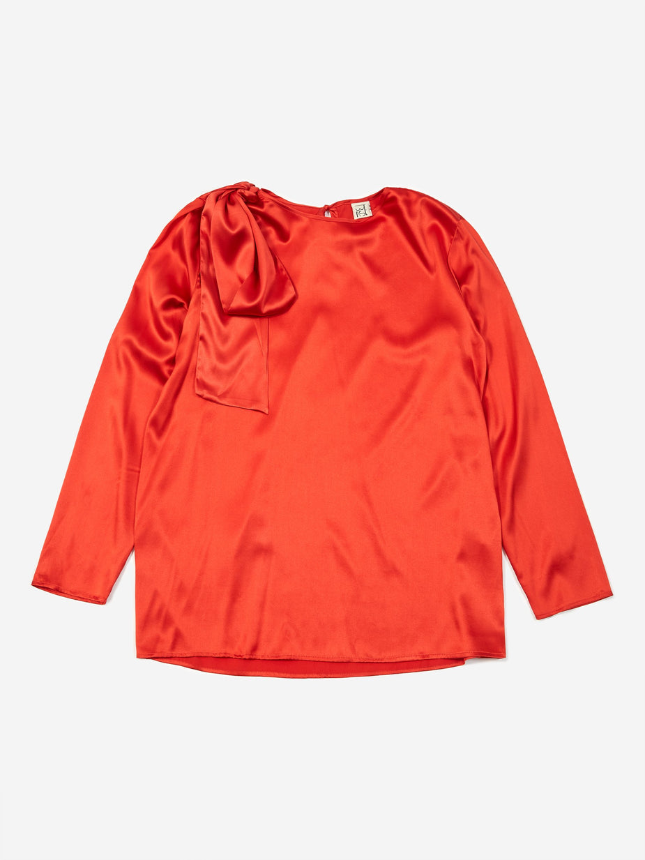 Baserange Baserange Gada Top Silk Satin - Simin Red - Red
