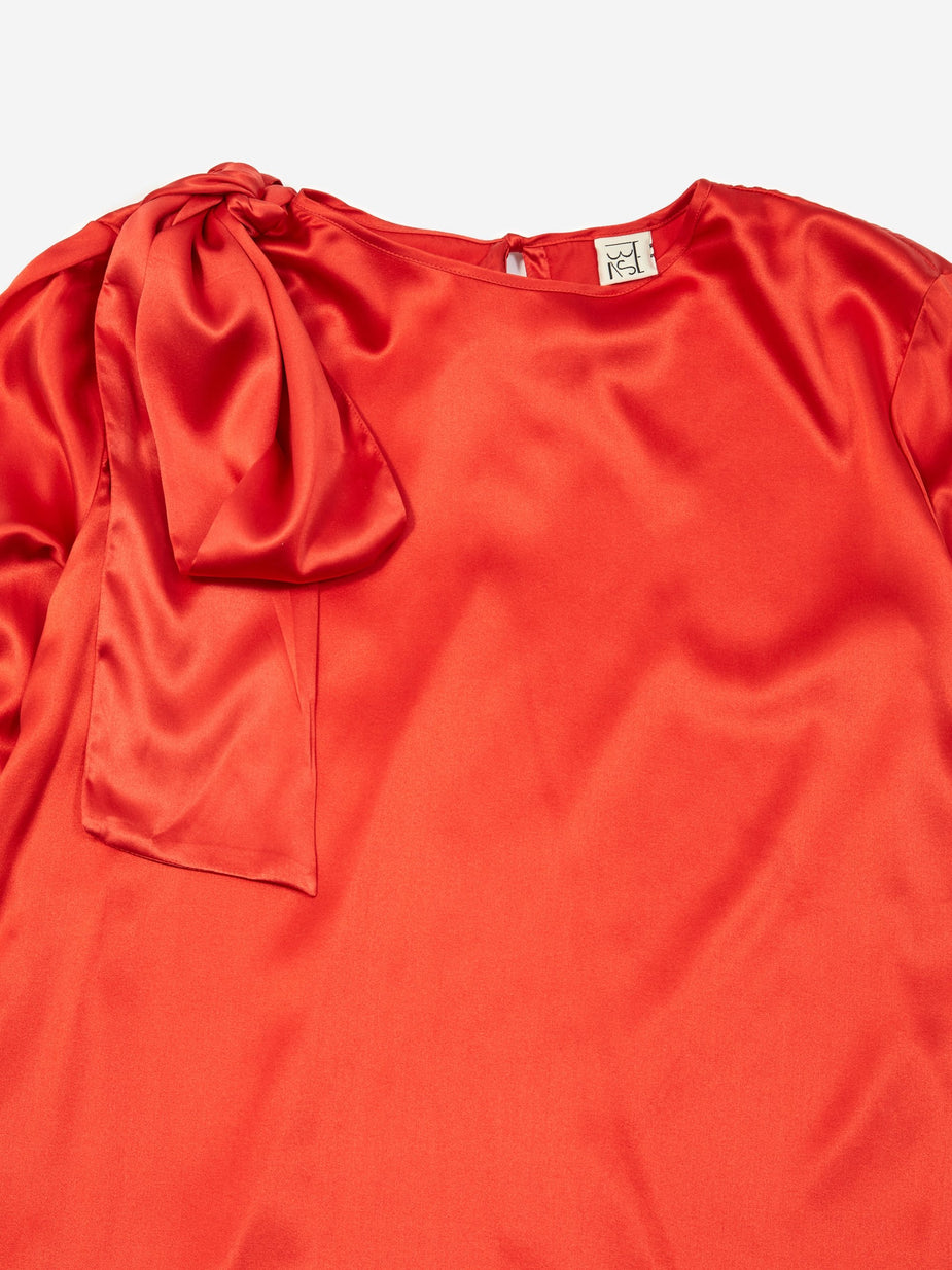 Baserange Baserange Gada Top Silk Satin - Simin Red - Red