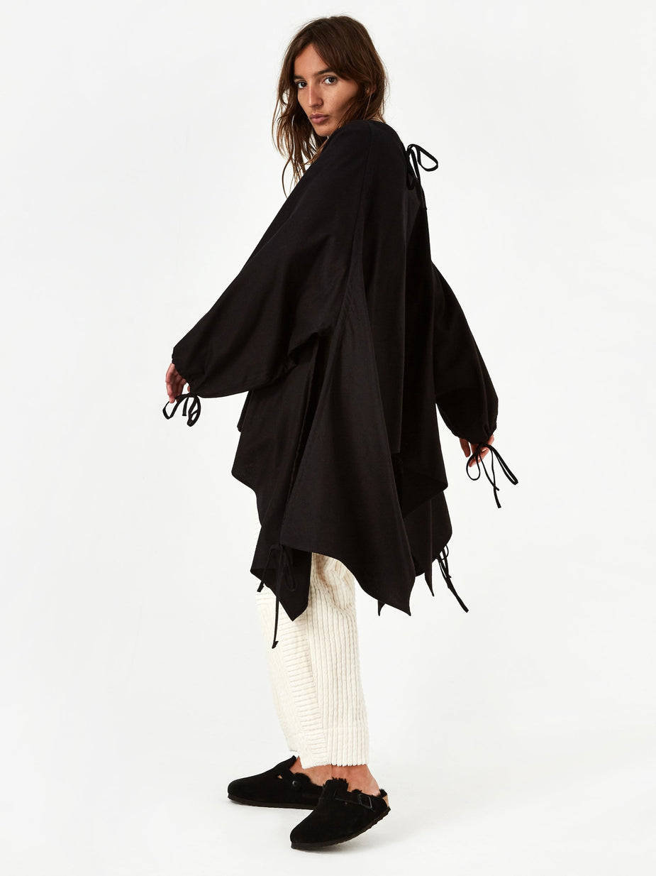 Baserange Baserange Honda Blouse Raw Silk - Black - Black