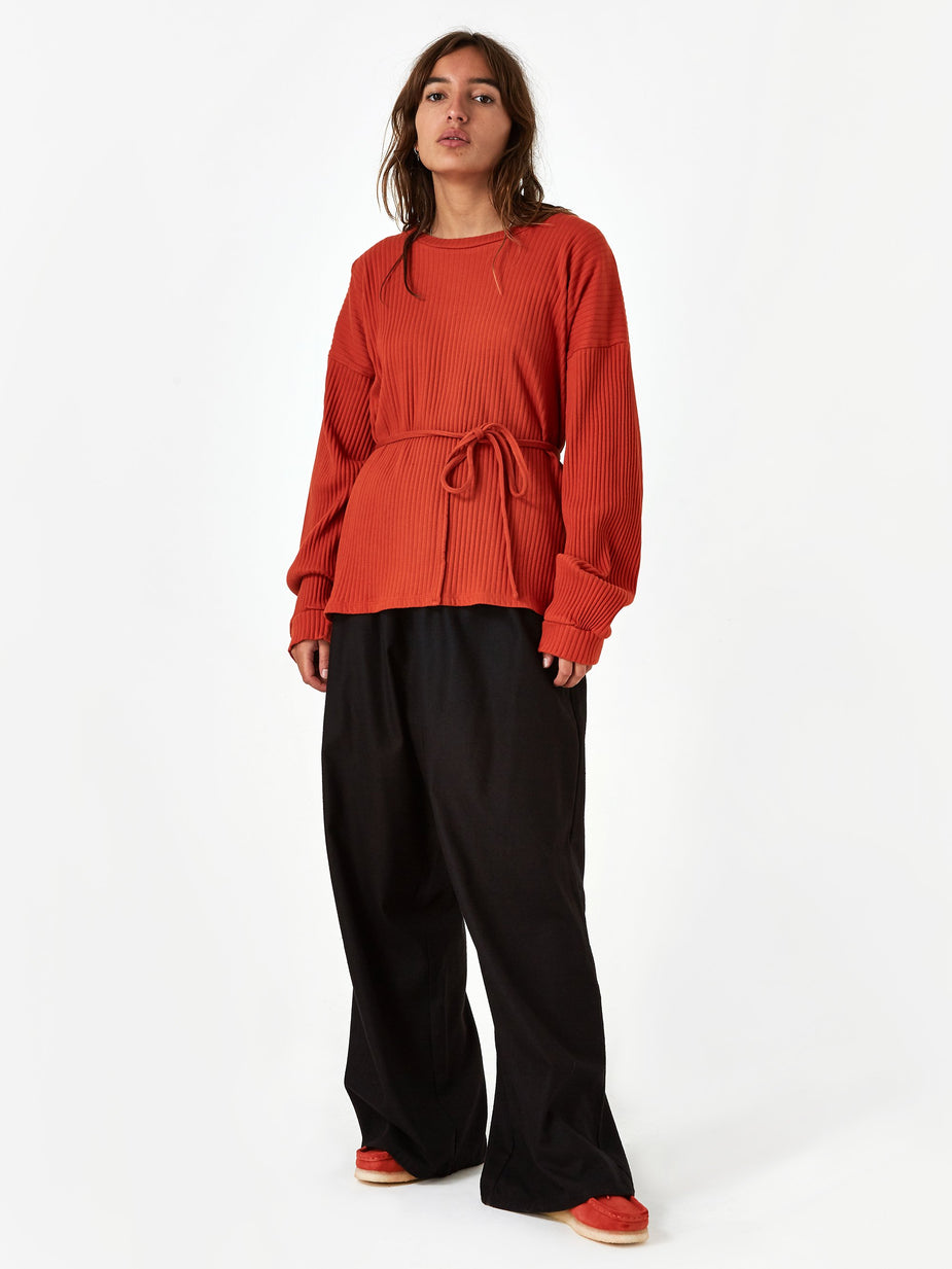 Baserange Baserange Honda Pant Raw Silk - Black - Black