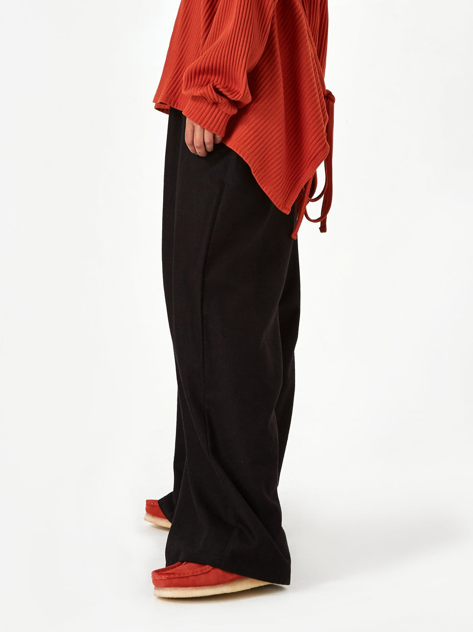 Baserange Baserange Honda Pant Raw Silk - Black - Black