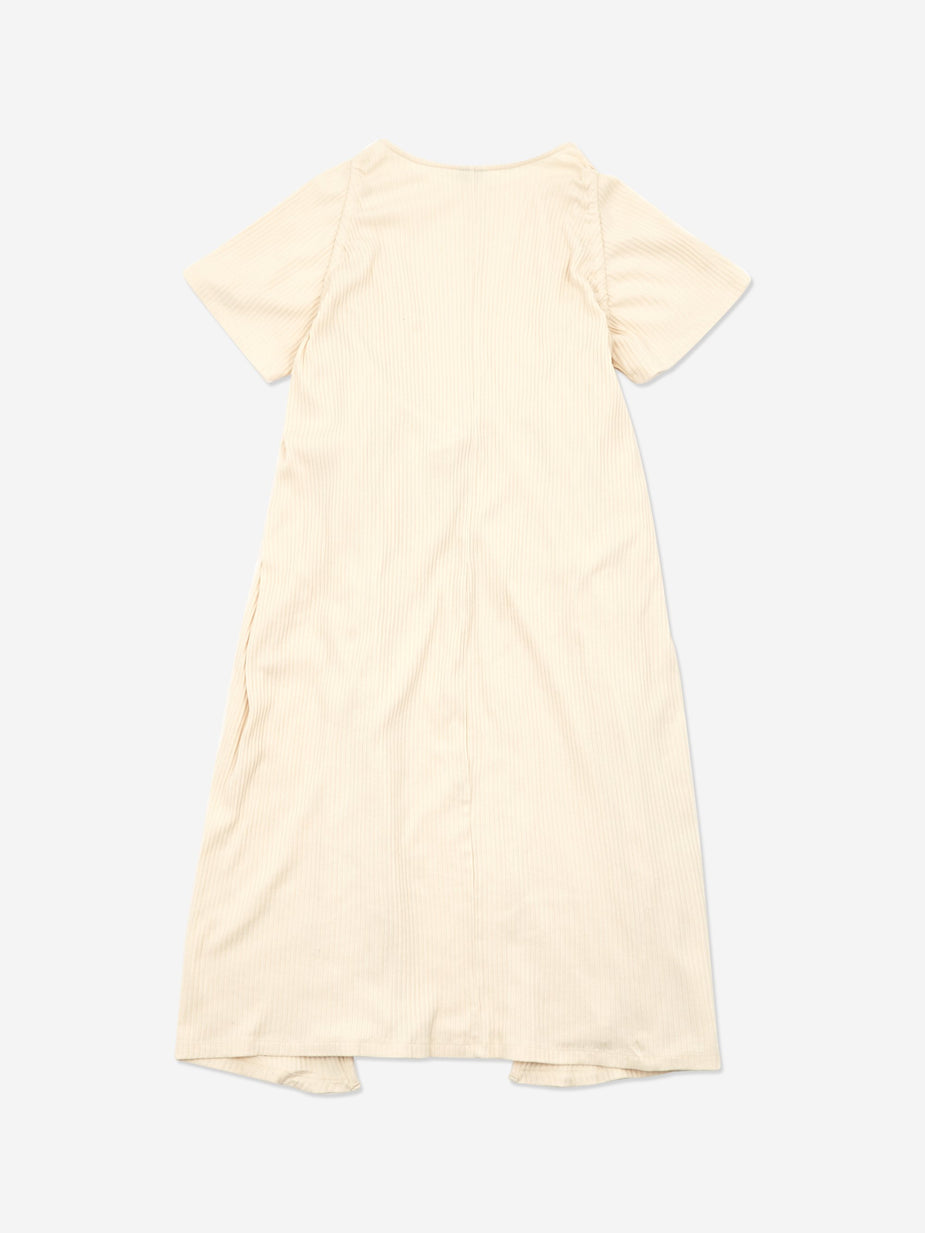 Baserange Baserange Honda Rib Fleece Dress - Off White - White