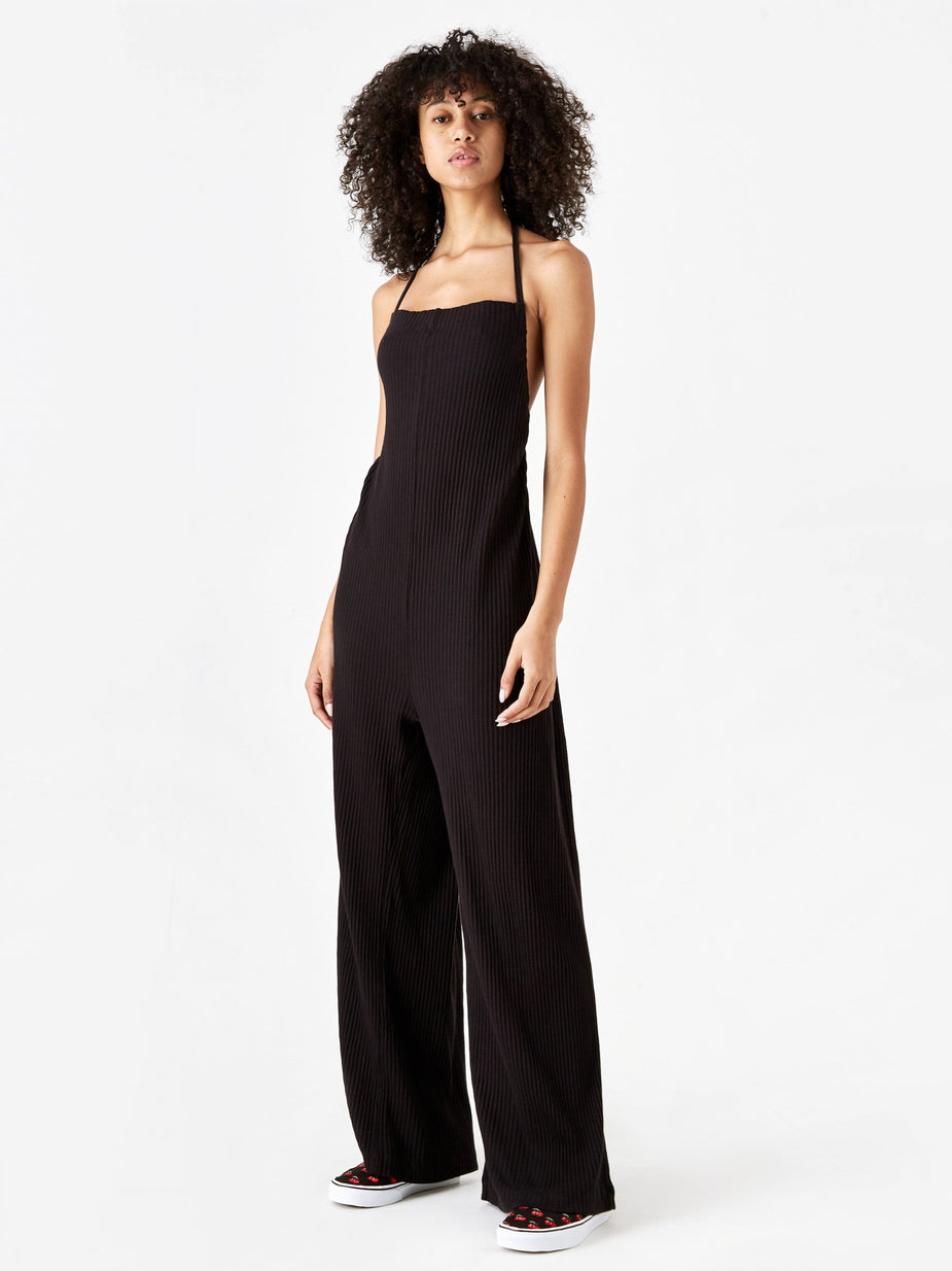 Baserange Baserange Honda Rib Fleece Jumpsuit - Black - Black