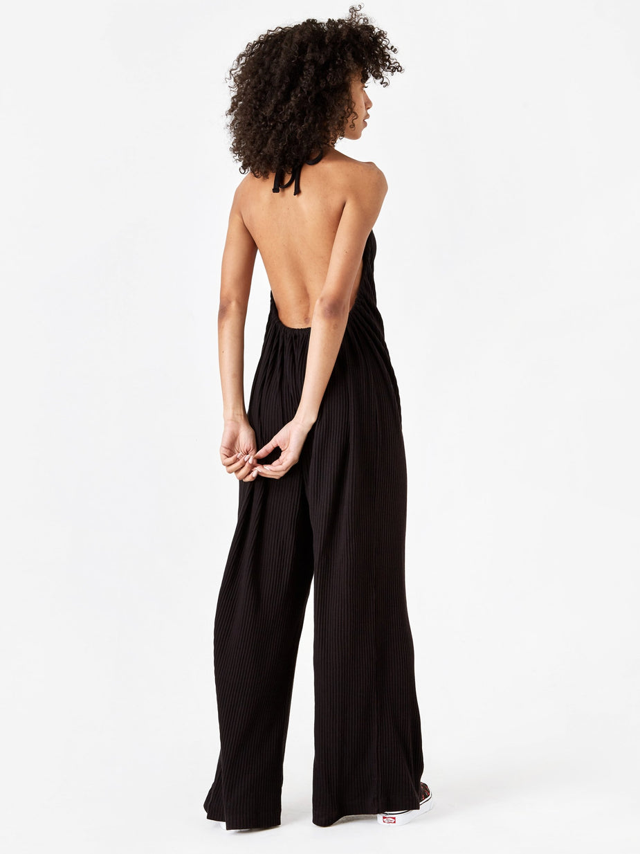 Baserange Baserange Honda Rib Fleece Jumpsuit - Black - Black