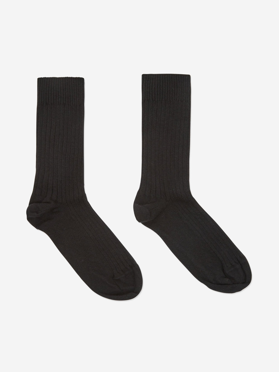 Baserange Baserange Rib Ankle Sock - Black - Black