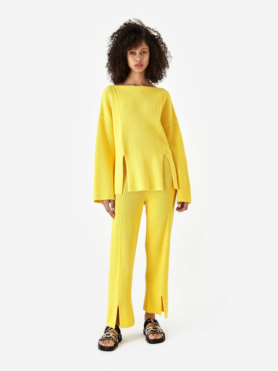 Baserange Baserange Ware Knit Trouser - Yellow - Yellow