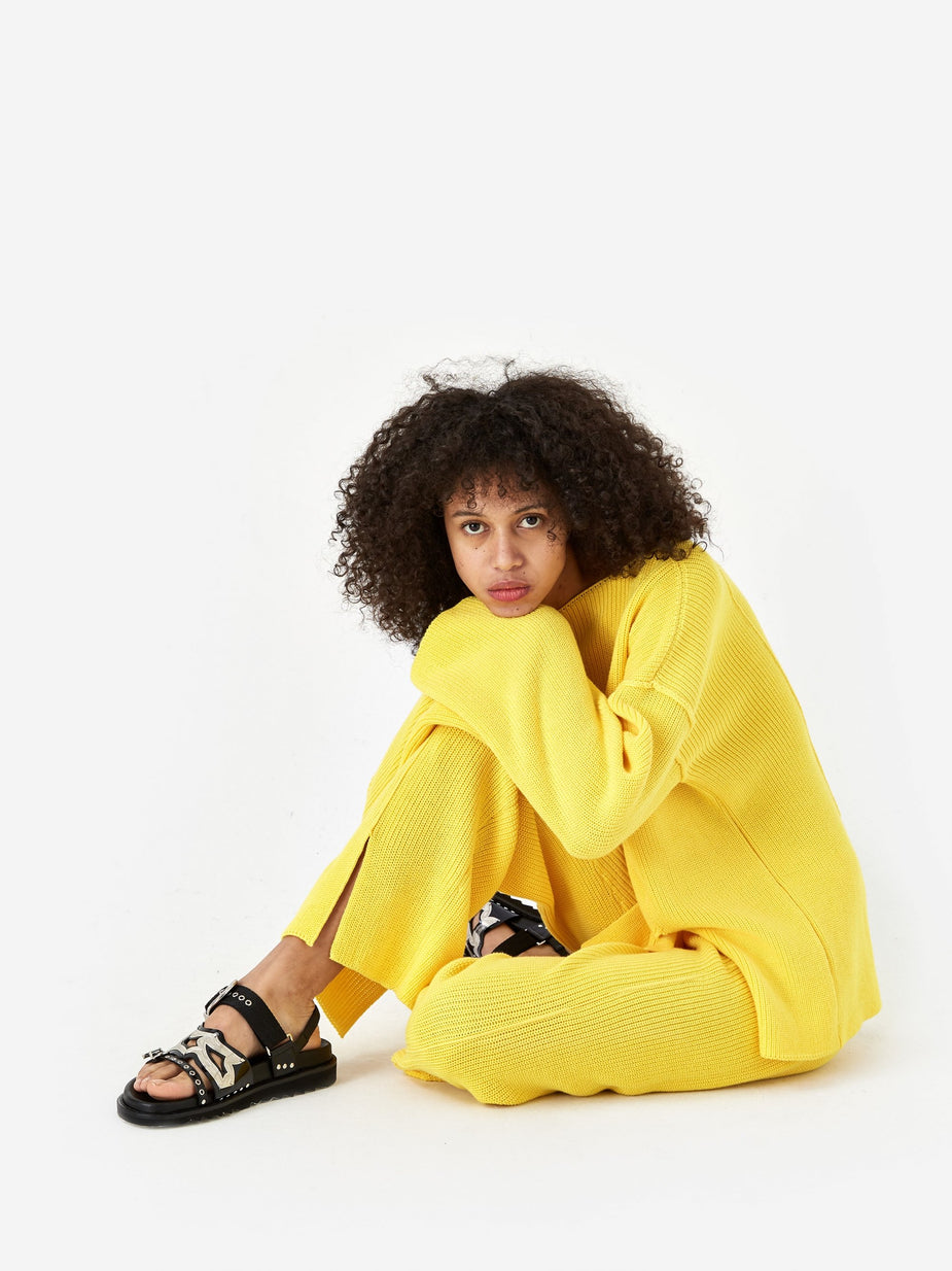Baserange Baserange Ware Knit Trouser - Yellow - Yellow