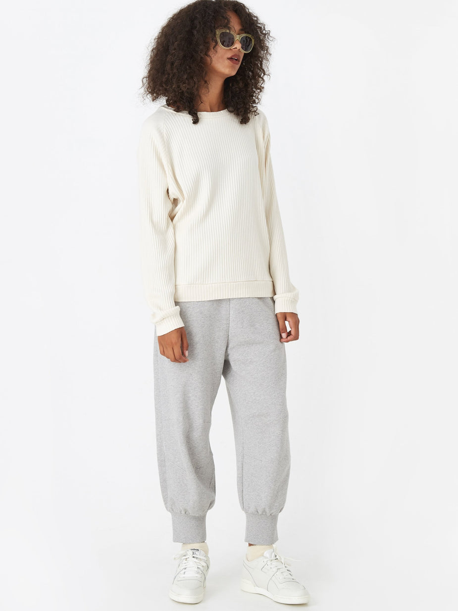 Baserange Baserange Basic Rib Sweatshirt - Off White - White