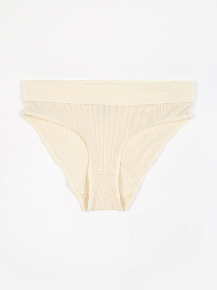 Baserange Baserange Elastic Rib Bell Pants - Off White - White