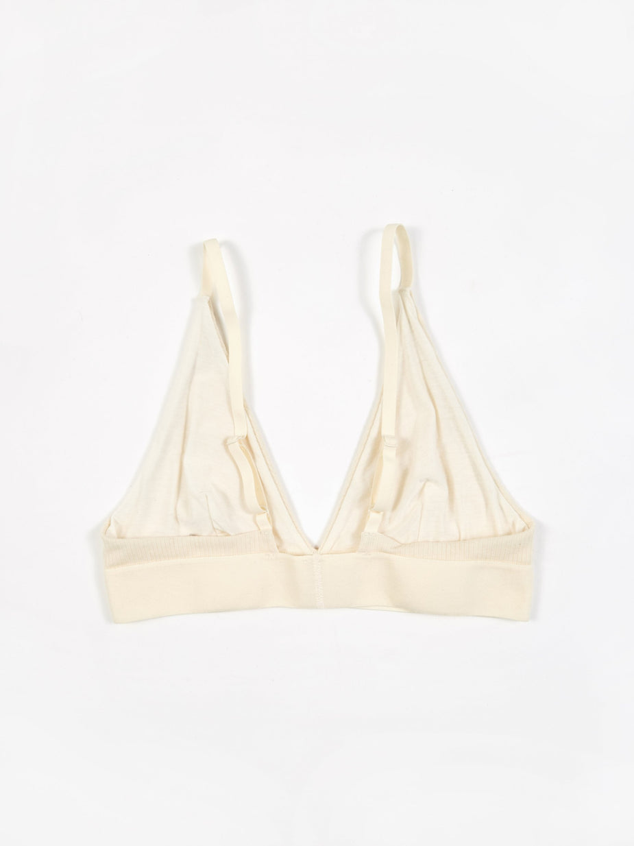 Baserange Baserange Rib Triangle Bra - Off White - White
