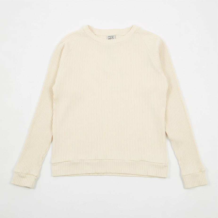 Baserange Baserange Basic Rib Sweatshirt - Off White - White