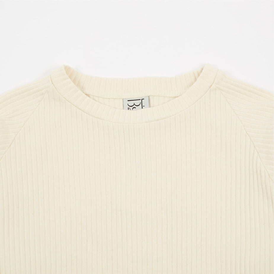 Baserange Baserange Basic Rib Sweatshirt - Off White - White