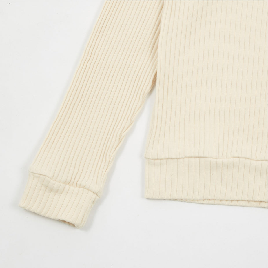 Baserange Baserange Basic Rib Sweatshirt - Off White - White
