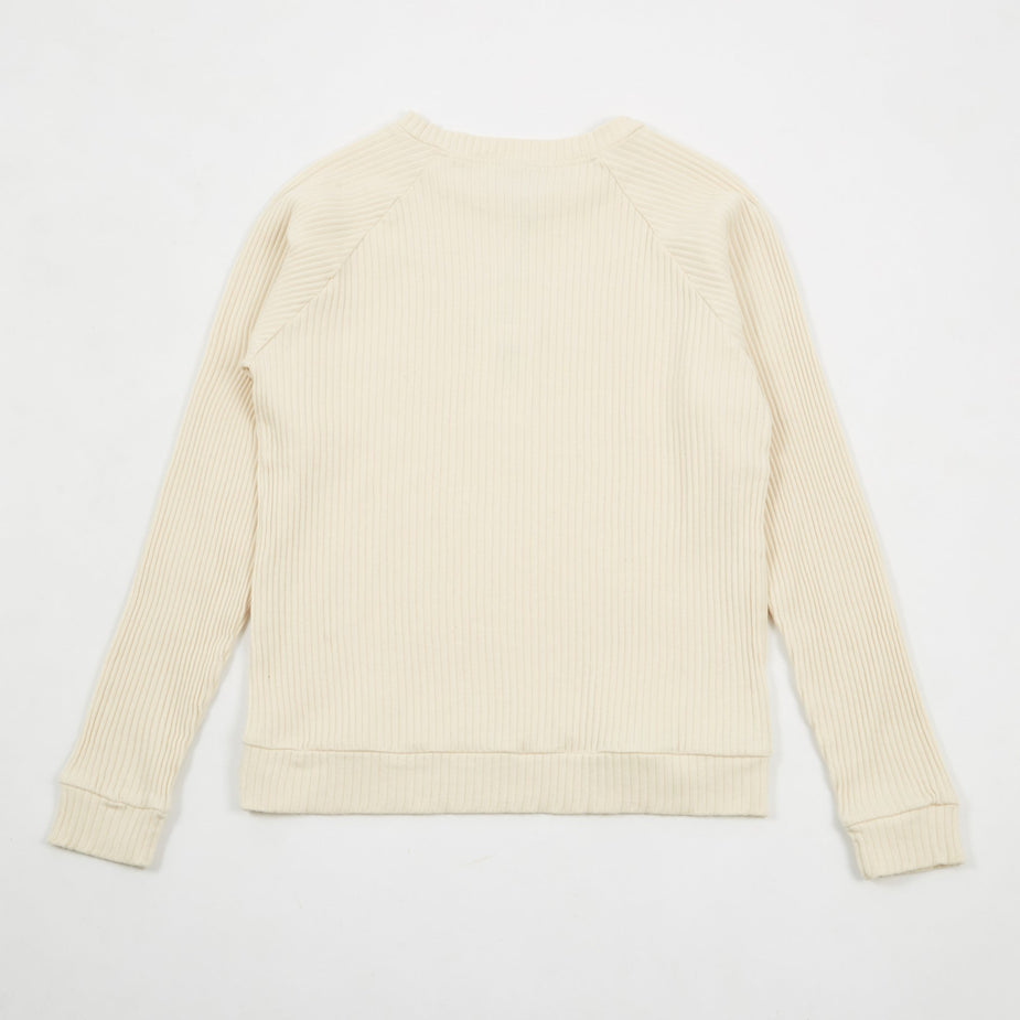Baserange Baserange Basic Rib Sweatshirt - Off White - White