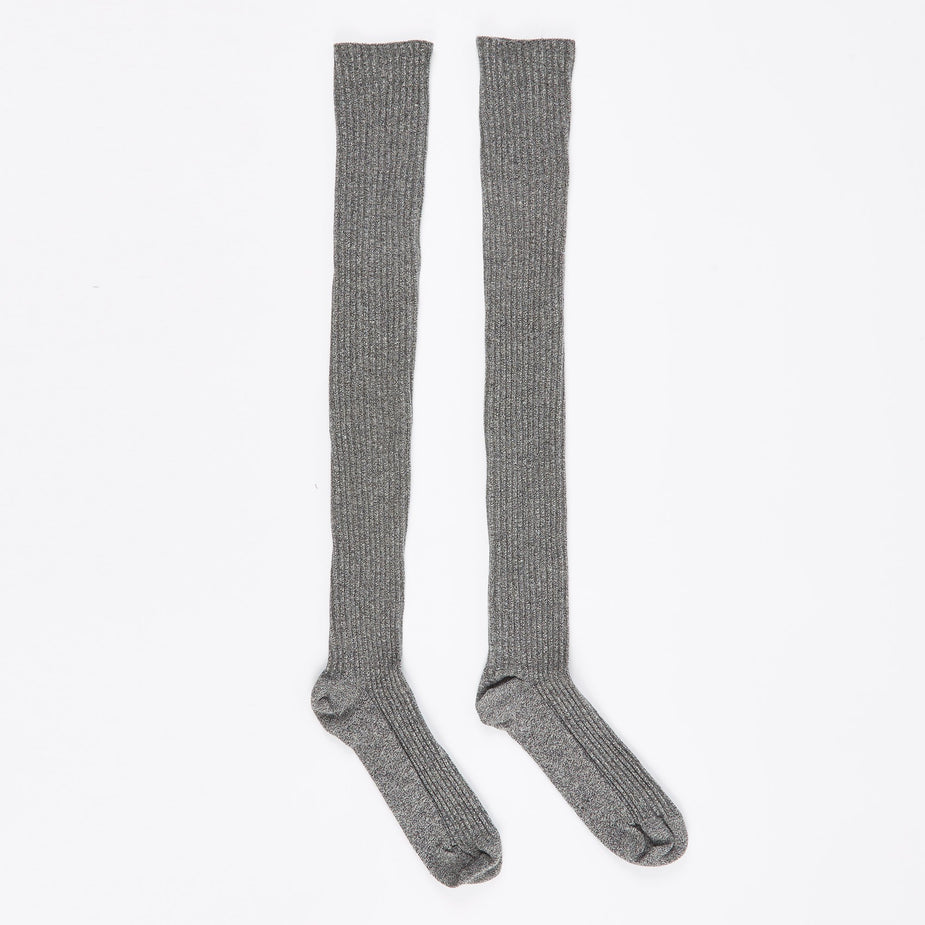 Baserange Baserange Overknee Socks - Grey Melange - Grey