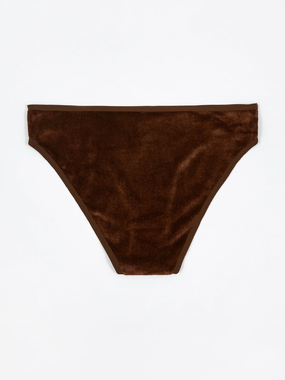 Baserange Baserange Bell Pant Shiny Velour - Turnip Brown - Brown
